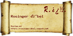 Rosinger Ábel névjegykártya